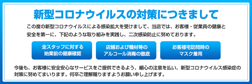 新型コロナウイルス感染拡大防止の衛生対策について